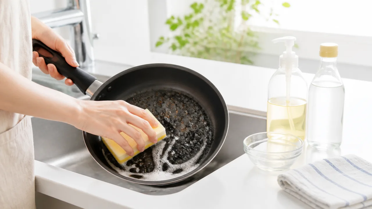 フライパンの焦げの落とし方は?素材別のやさしいお手入れ方法