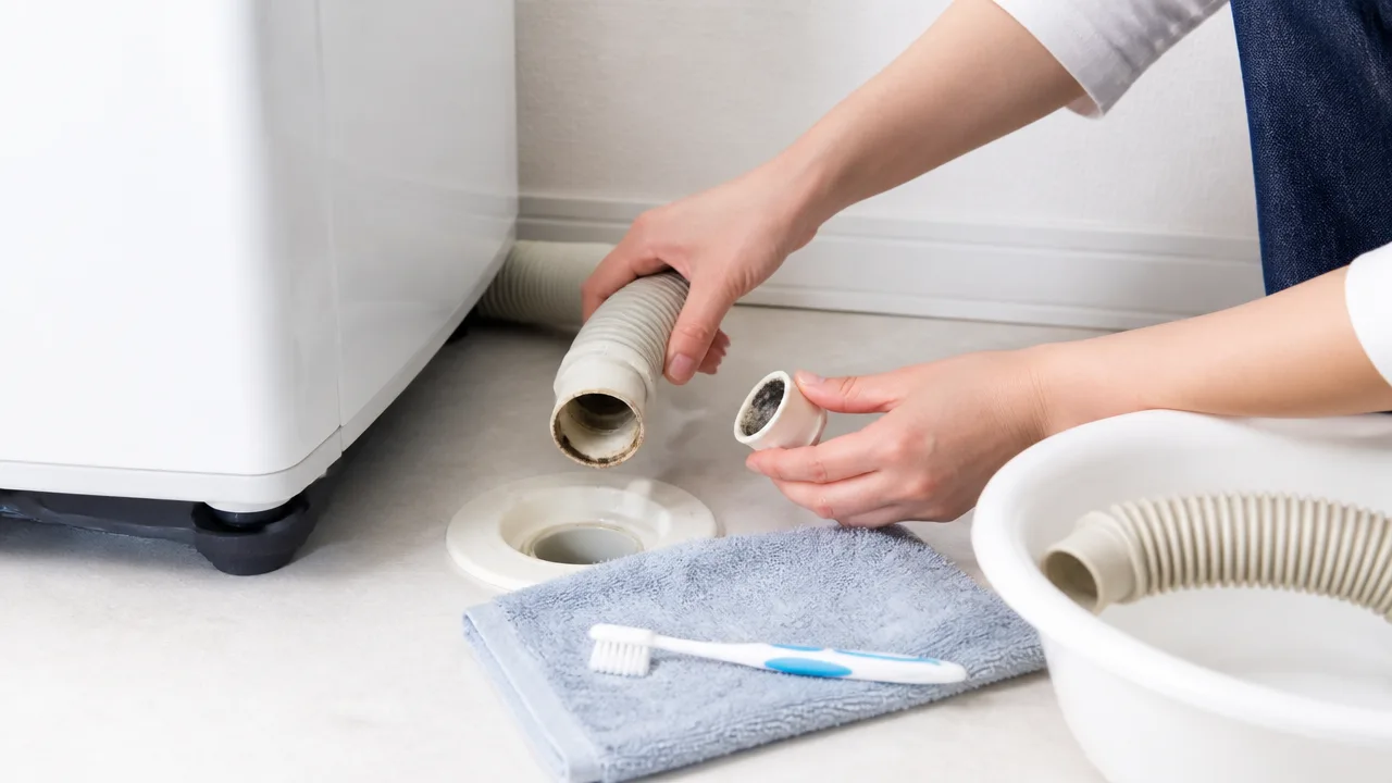 洗濯機の排水ホース掃除方法｜外し方と詰まり・臭い対策を解説